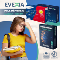 Pack Mémoire & Concentration – Cerveau & Énergie, Bacopa, Ginkgo Biloba, Mélatonine & Zinc-Vitamine C, Fonctions Cognitives, Immunité, Sommeil, Anti-Fatigue, Étudiants, Lot de 3
