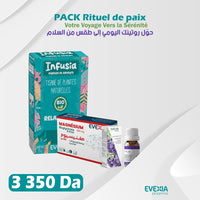 بكج طقوس السلام من إيفيكسيا - استرخاء الجسم والعقل، بيسجليسينات المغنيسيوم، زيت اللافندر العطري النقي وشاي الأعشاب المهدئ، النوم، مضاد للتوتر، الجهاز العصبي، مجموعة من 3