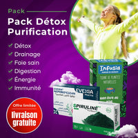 Pack Détox & Purification – Foie, Reins & Immunité, Spiruline, Plantes Hépatiques & Nephro Clean, Élimination des Toxines, Anti-Oxydant, Confort Digestif, Fonction Rénale, Énergie, Adultes