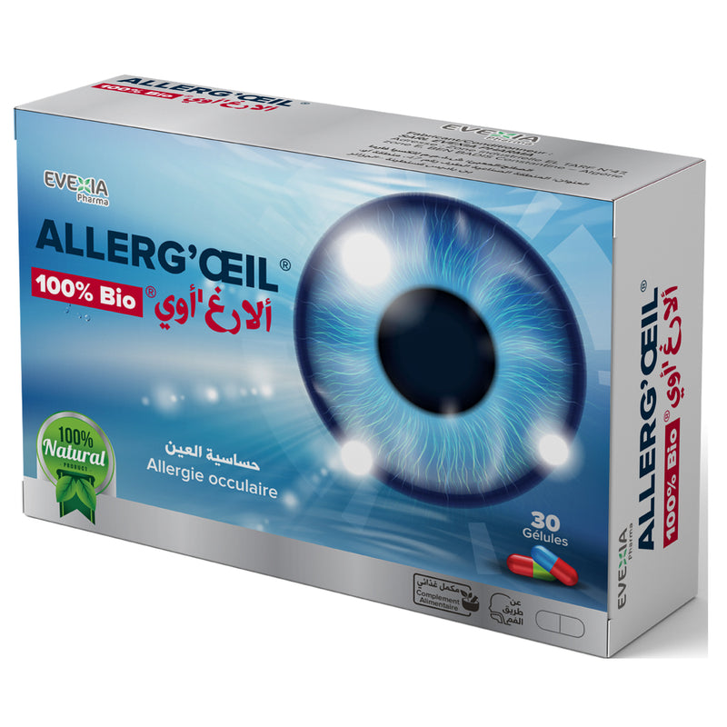 Allerg'Œil – Apaisement & Confort des Yeux Sensibles, Triphala & Réglisse, Allergies Oculaires, Anti-Oxydant, Anti-Inflammatoire, Vision, Adultes, Boîte 30 Gélules