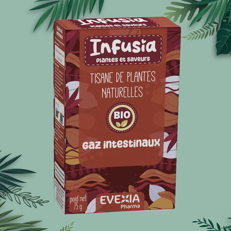 Infusia Gaz Intestinaux – Tisane Ballonnements & Confort, Fenouil & Menthe Poivrée, Badiane & Cardamome, Digestion, Anti-Spasmes, Confort Digestif, Infusion, Adultes