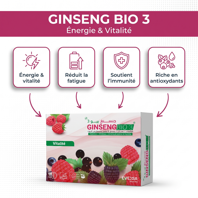 Ginseng Bio 3 - bénéfices énergie