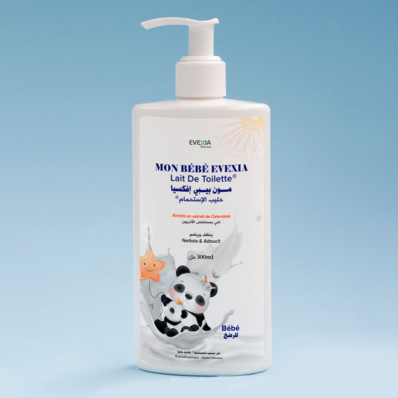 Mon Bébé Lait de Toilette – Nettoyage Doux & Protection, Extrait de Calendula & Allantoïne, Peau Douce, Apaisant, Hydratation, Peau Fragile, Bébé