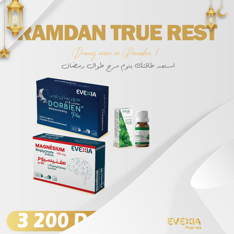Pack True Rest – Sommeil Réparateur & Détente, Magnésium & Huile de Menthe Poivrée, Endormissement, Système Nerveux, Anti-Stress, Détente Musculaire, Adultes