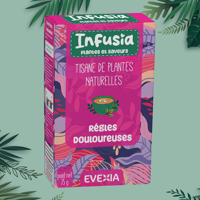 Infusia Règles Douloureuses – Tisane Confort Menstruel, Hibiscus, Réglisse & Fenugrec, Crampes, Équilibre Hormonal, Digestion, Détente, Femme
