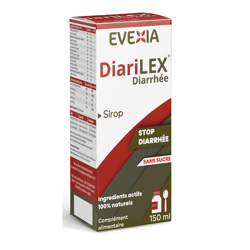 Sirop Diarilex Sans Sucre – Confort Intestinal, Holarrhena, Grenade & Gingembre, Selles Régulières, Anti-Spasmes, Digestion, Sans Sucre, Adultes & Enfants, Flacon 100 ml