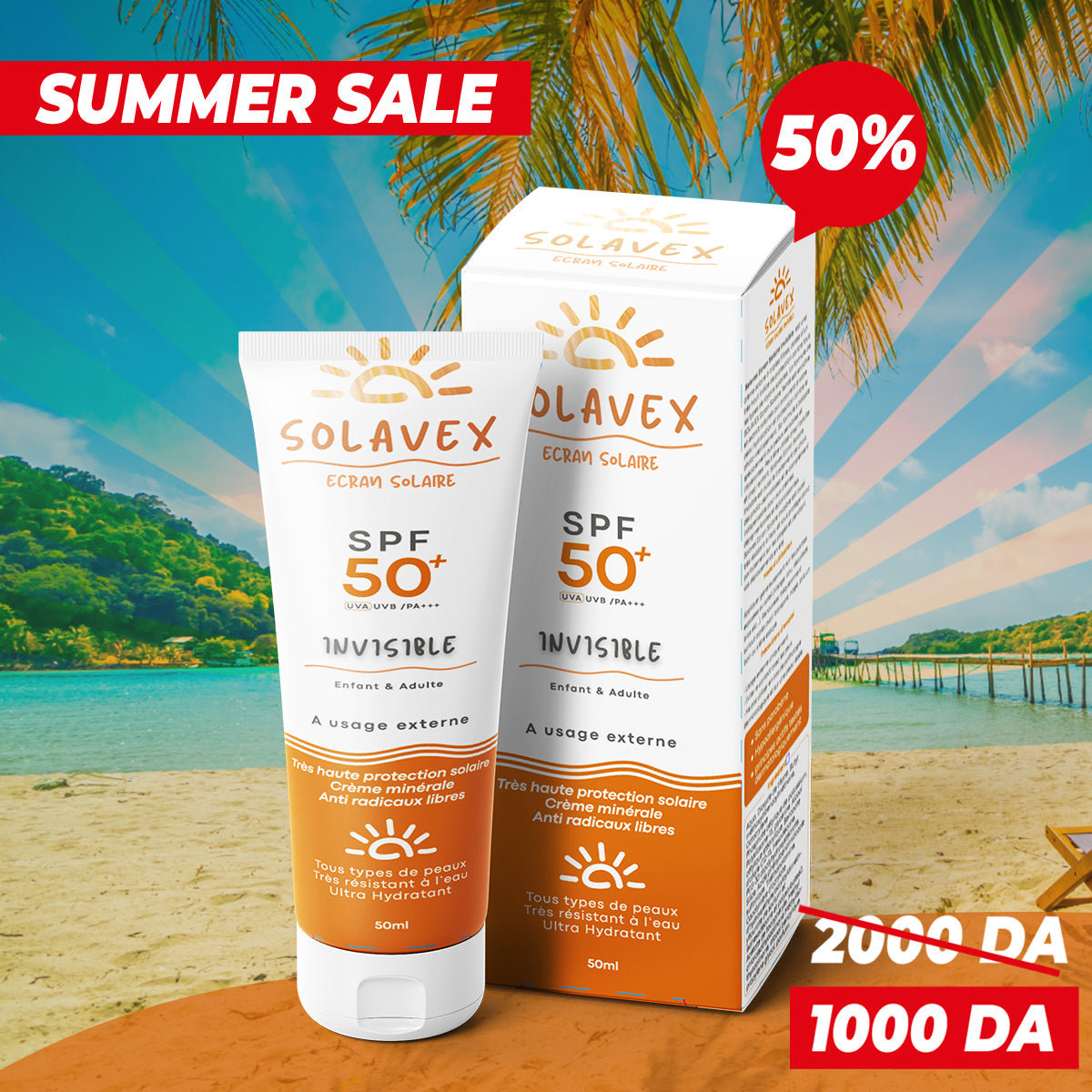 Solavex Invisible Sunscreen SPF 50+