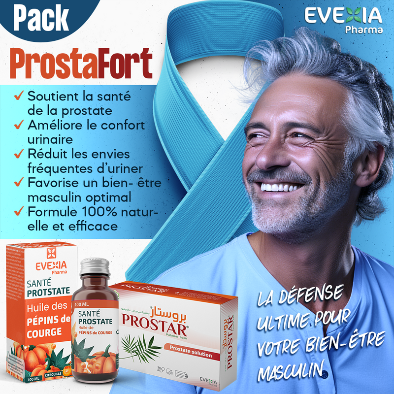 Pack Prostafort – Prostate & Confort Urinaire – Duo, Extrait de Palmier Nain & Huile de Pépins de Courge, Bien-Être Masculin, Réduit les Envies Fréquentes, Équilibre Hormonal, Homme, Adultes