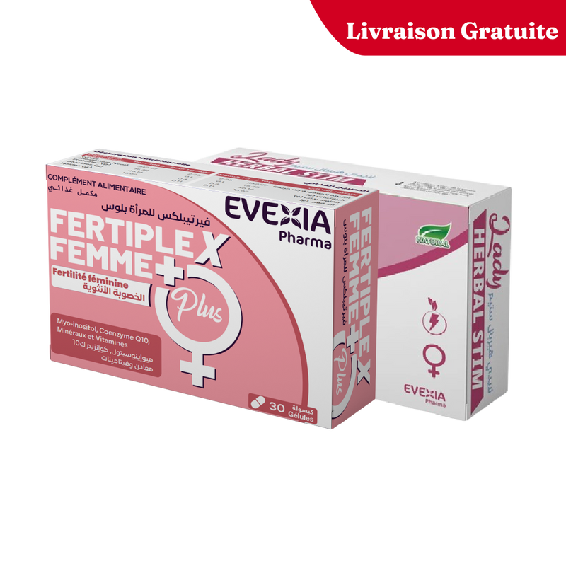 Duo Fertilité et Passion – Équilibre & Vitalité Féminine, Plantes Aphrodisiaques & Vitamines, Libido & Désir, Équilibre Hormonal, Fertilité, Santé Reproductive, Anti-Fatigue, Femme, Adultes