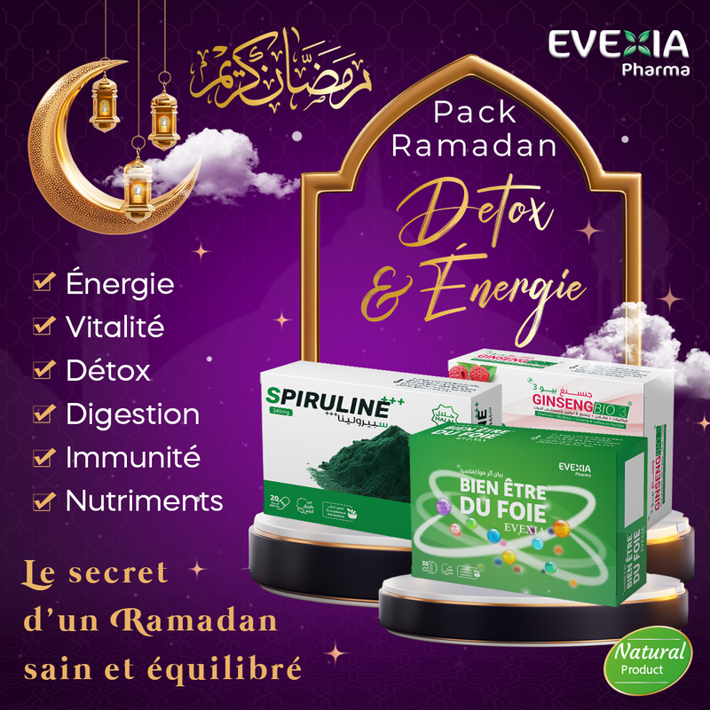 مجموعة ديتوكس وطاقة – حيوية وهضم خفيف، جينسنغ، سبيرولينا ونباتات الكبد، مضاد للإرهاق، إزالة السموم، مناعة، مضاد للأكسدة، راحة الجهاز الهضمي، للبالغين