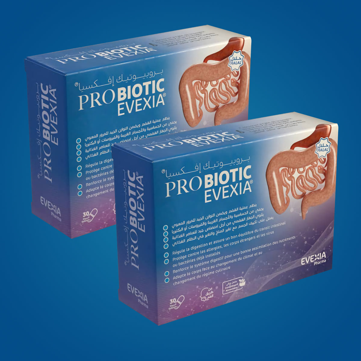Pack of two boxes PROBIOTIC EVEXIA GLES B/30
