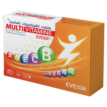 Multivitamine – 13 Vitamines & 7 Minéraux – 30 comprimés, Tonus, Vitalité, Réduit la Fatigue, Défenses Naturelles, Système Nerveux, Anti-Oxydant, Adultes