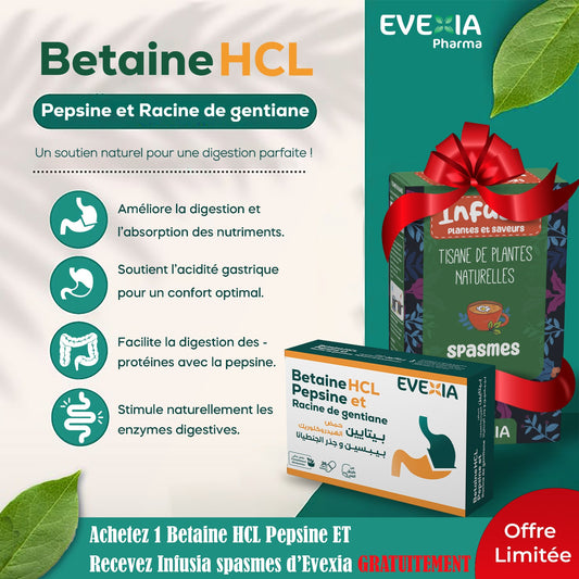 Betaine Hcl, Pepsin et Racine de gentiane