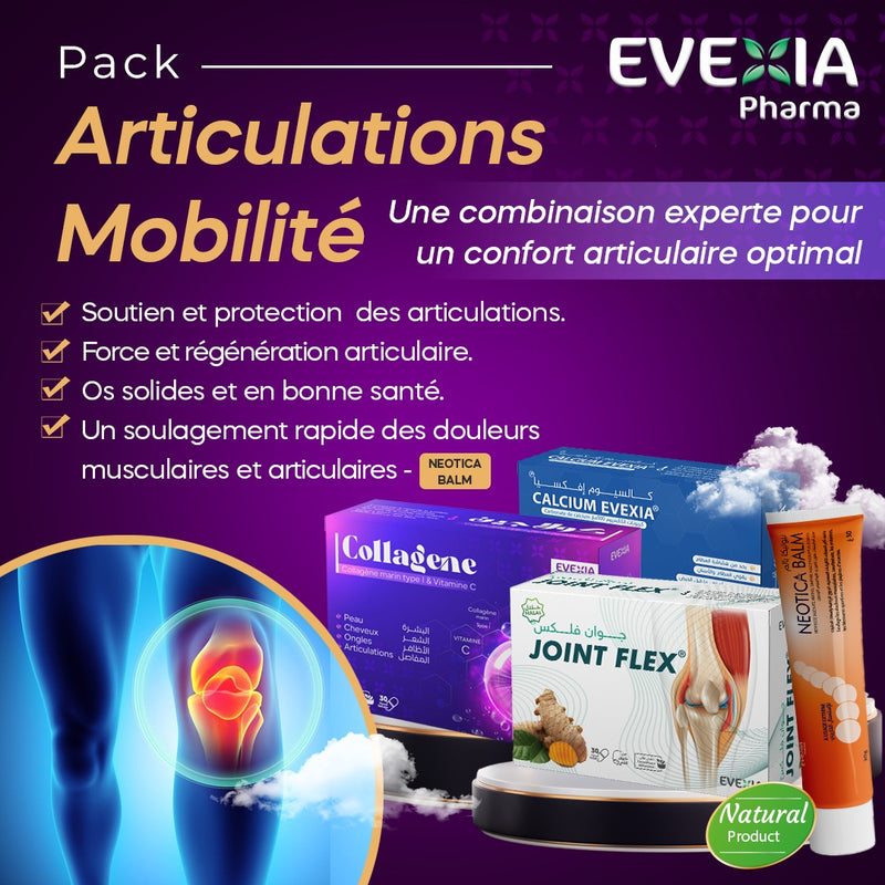 Pack Articulations & Mobilité – Confort & Souplesse, Curcuma, Boswellia, Collagène Marin & Calcium, Confort Articulaire, Articulations & Os, Muscles, Anti-Âge, Adultes, Seniors