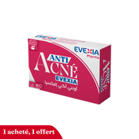 Anti Acné Evexia – Probiotiques pour une Peau Nette, Ferments Lactiques & Coenzyme Q10 50 mg, Équilibre Cutané, Défenses Naturelles, Anti-Oxydant, Adultes, 20 Gélules