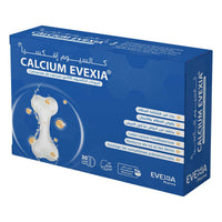 Calcium Evexia – Os & Dents Solides – 30 comprimés, Carbonate de Calcium, Densité Osseuse, Contraction Musculaire, Système Nerveux, Seniors