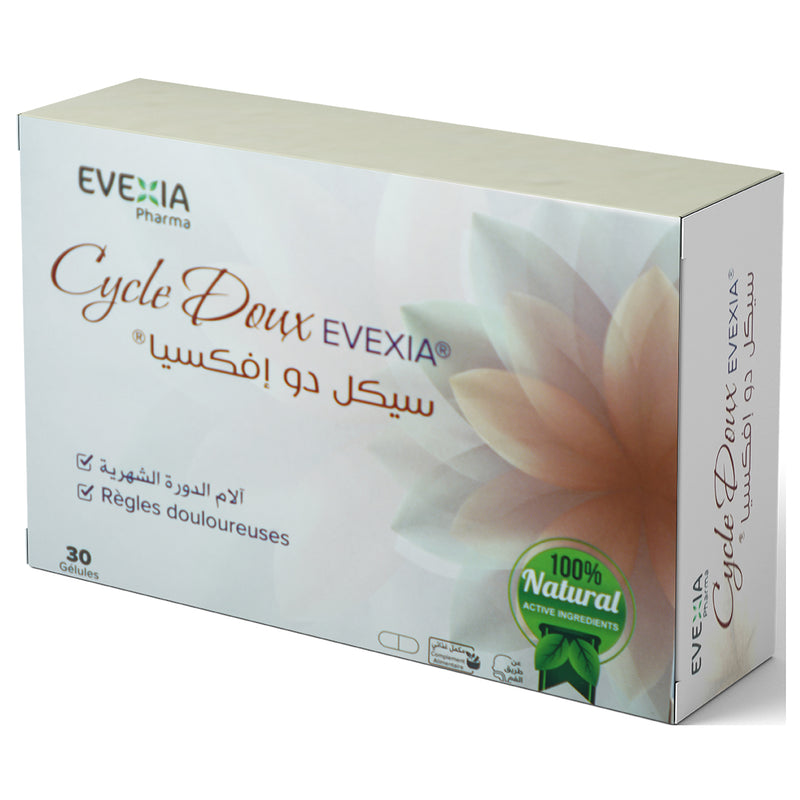 Cycle Doux – Confort Menstruel & Post-Partum – Gélules, Gingembre & Fenugrec, Douleurs des Règles, Anti-Nausées, Bien-Être Féminin, Femmes, Boîte 30