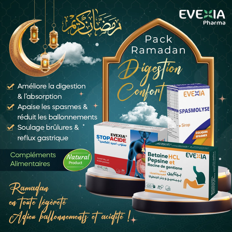 Pack Digestion Confort – Jeûne Léger & Sans Lourdeurs, Bétaïne HCl & Gentiane, Anti-Acidité, Brûlures d'Estomac, Anti-Ballonnements, Anti-Spasmes, Confort Digestif, Adultes