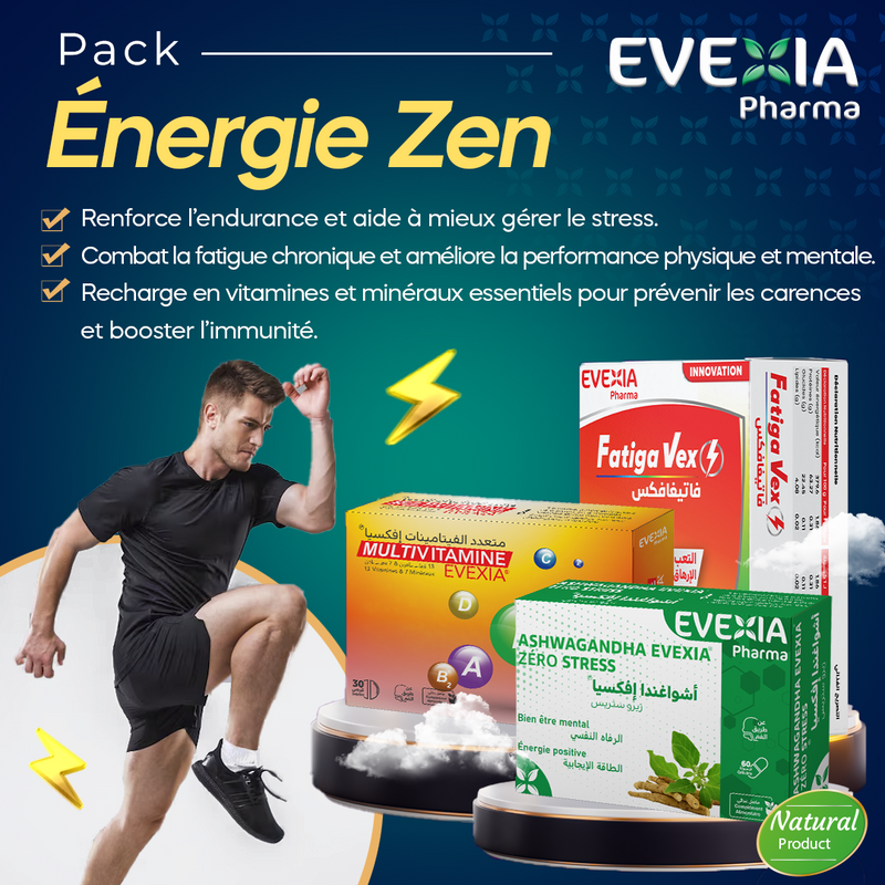Pack Énergie Zen – Endurance & Anti-Fatigue Naturelle, Ashwagandha, Vitamines & Minéraux, Résistance au Stress, Vitalité, Tonus, Immunité, Récupération, Adultes