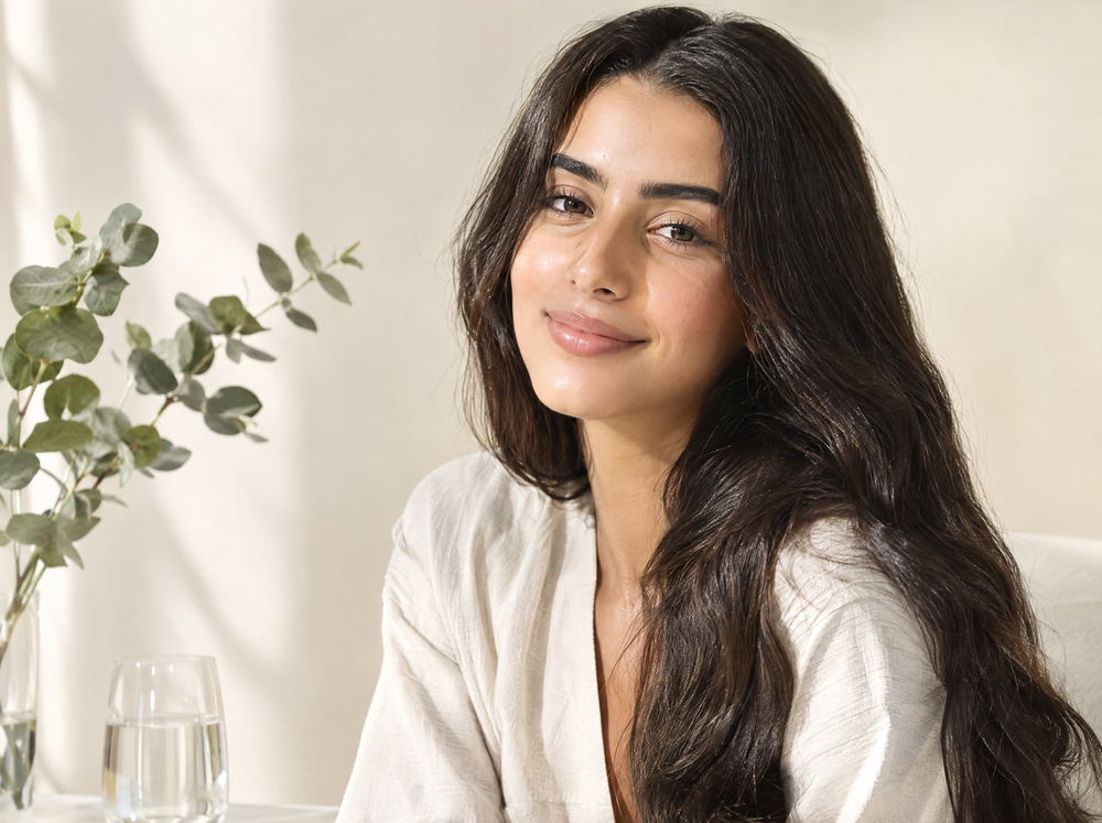 Peau éclatante et cheveux brillants