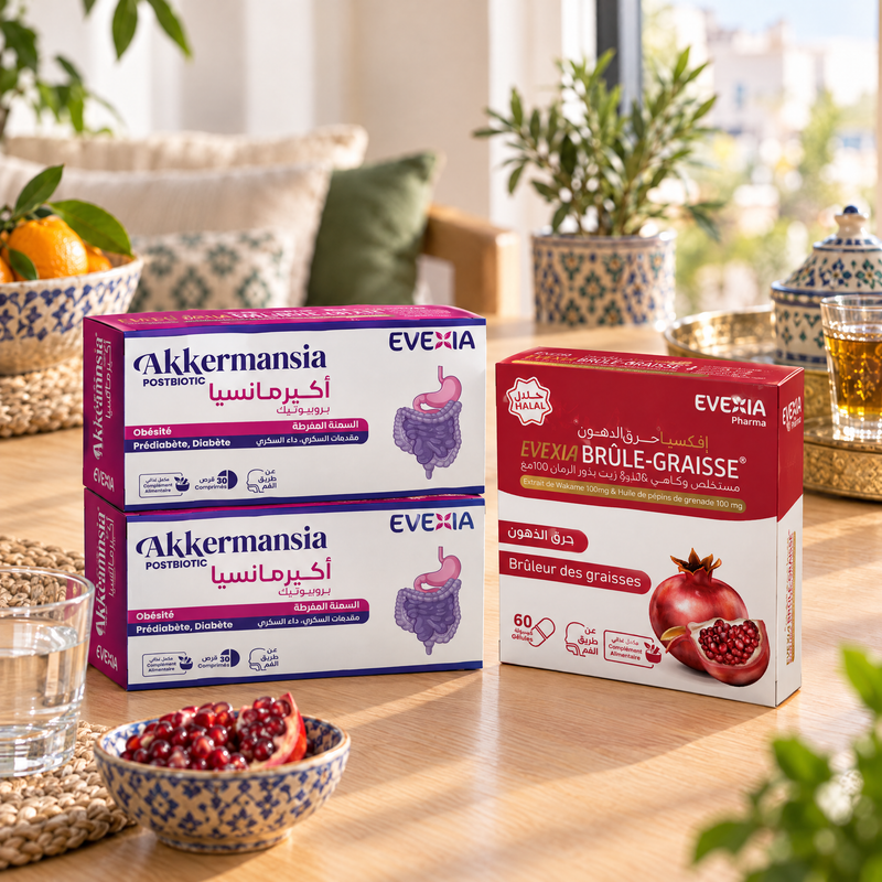 Cure 2 mois Akkermansia + Brûle Graisse – le pack à la maison