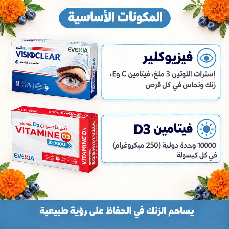 Duo Vision + Vitamine D3 – actifs clés (AR)