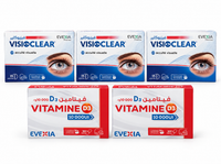 Pack 3 Visioclear + 2 Vitamine D3 10 000 UI (5 boîtes) – Duo Vision + Vitamine D3 – Vision & Santé Oculaire, Os & Immunité
