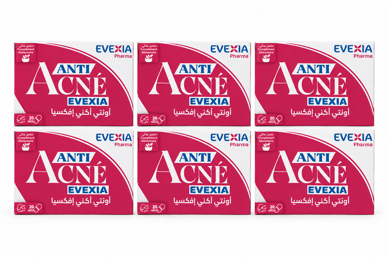 Trio Anti Acné – 6 boîtes : 6 Anti Acné Evexia dont 3 offertes