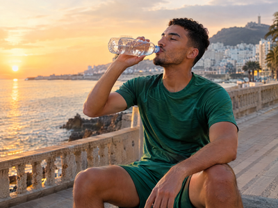 Sportif s'hydratant après un footing