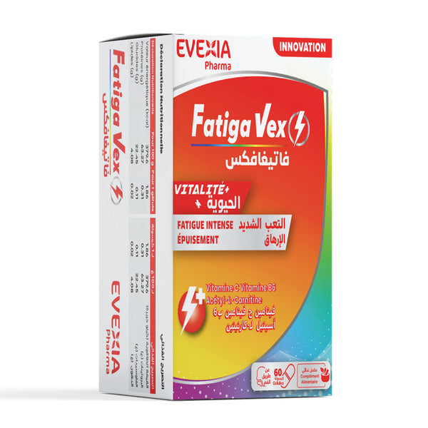 Fatigavex – Énergie Cellulaire & Anti-Fatigue, Rhodiola, Éleuthérocoque & Créatine, Système Nerveux, Concentration, Détente, Adaptogènes, Adultes, Boîte 60 Gélules