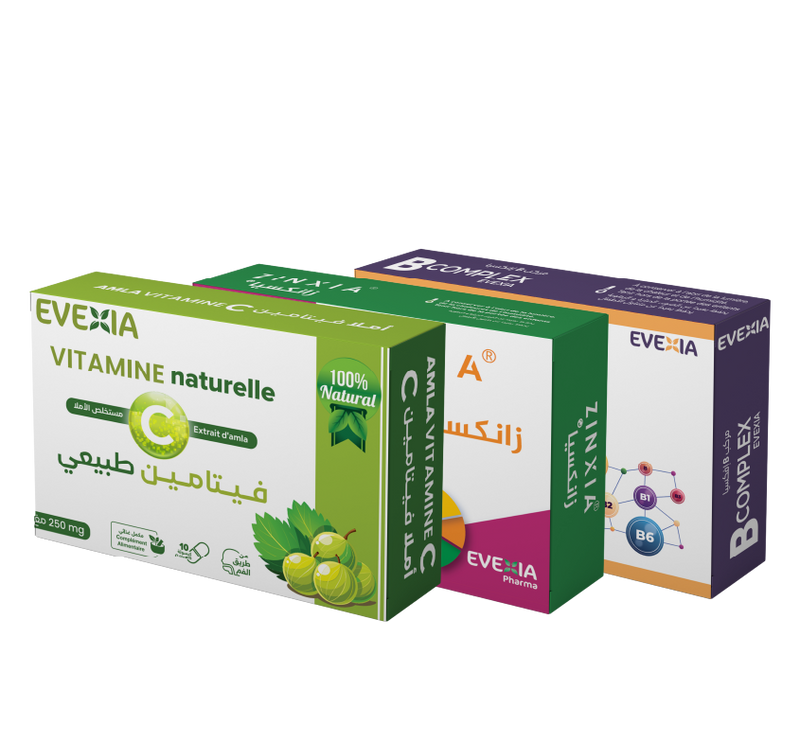 Pack HealthGuard Trio – Immunité & Vitalité – 3 Produits, Vitamine C d'Amla, Complexe B & Zinc 25 mg, Défenses Naturelles, Anti-Oxydant, Énergie, Peau, Cheveux & Ongles, Adultes