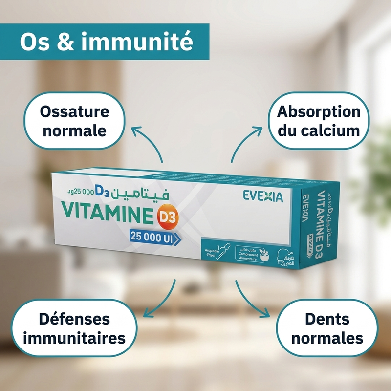 Vitamine D3 25 000 UI Ampoules - bénéfices FR