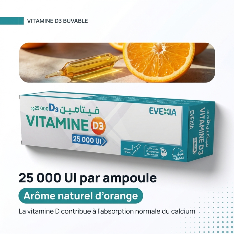 Vitamine D3 25 000 UI Ampoules - actif FR