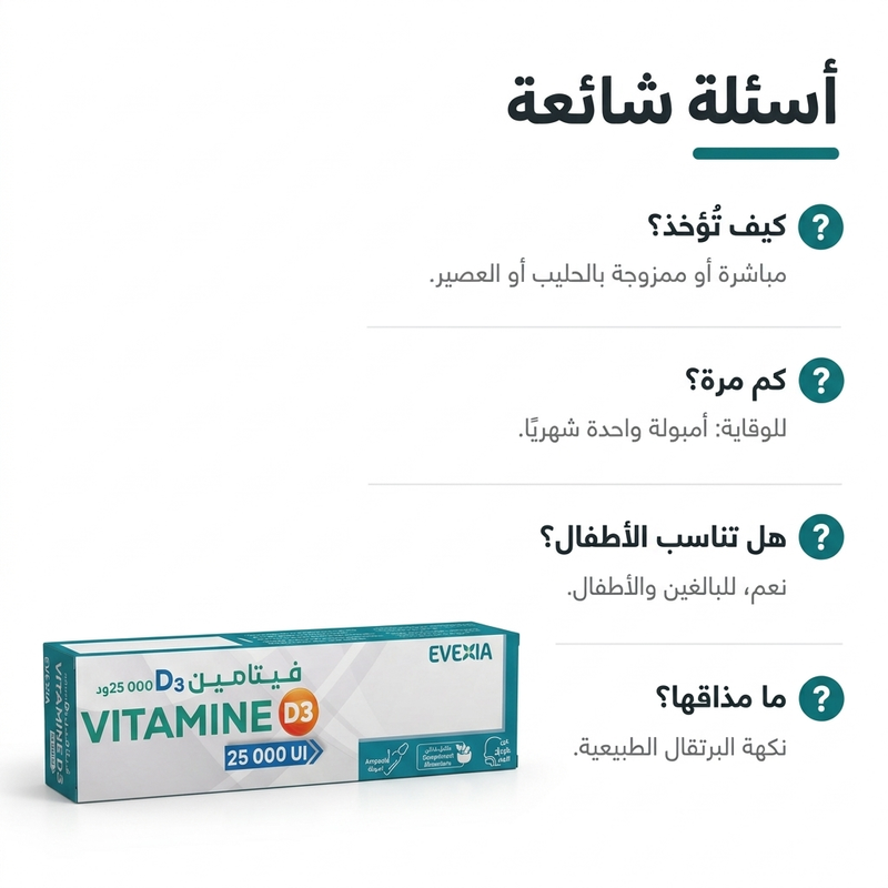 Vitamine D3 25 000 UI Ampoules - FAQ AR