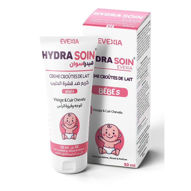 Hydrasoin Crème Croûtes de Lait – Cuir Chevelu Bébé – Tube, Huile d'Amande Douce & Panthénol, Élimine les Croûtes de Lait, Hydratation, Nourrissant, Apaisant, Peau Délicate, Bébé, Tube 50 ml