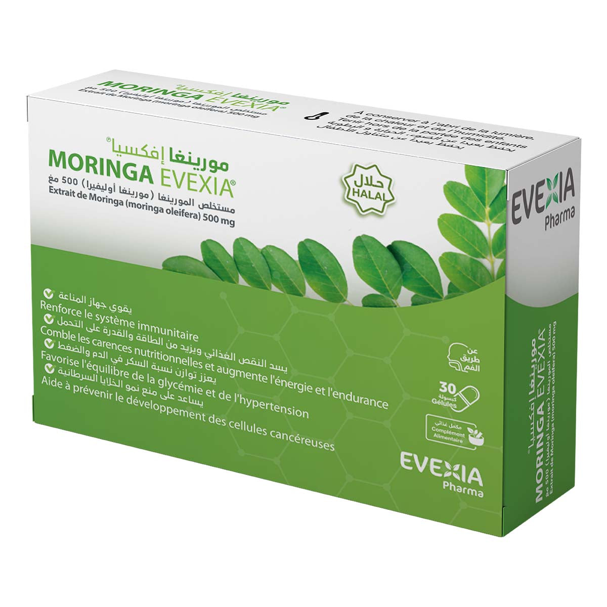 MORINGA EVEXIA 500 MG B/30 GLES