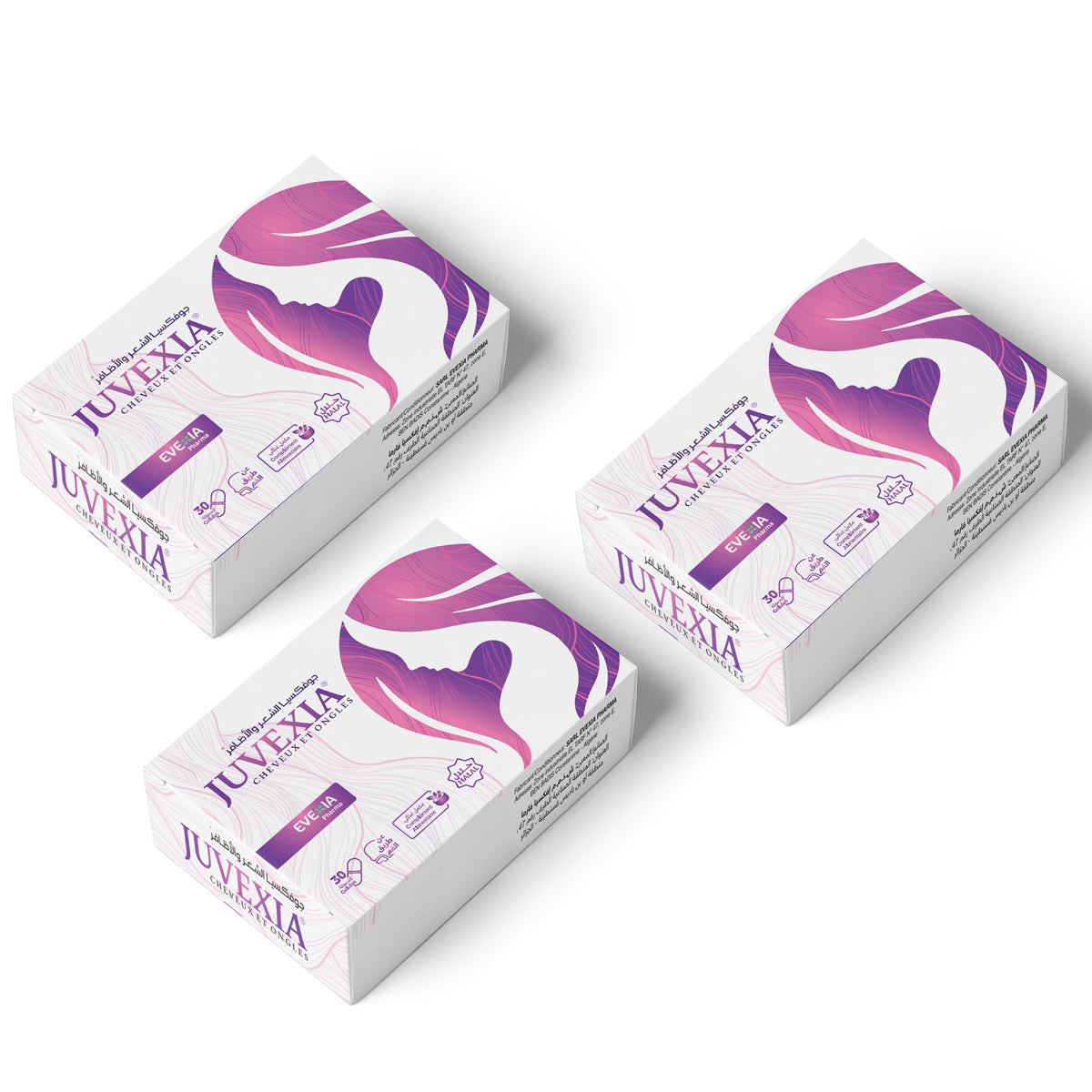 Pack 3 boites JUVEXIA CHEVEUX ET ONGLES GLES B/30