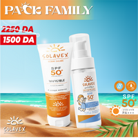 Pack Solavex Family – Protection Solaire SPF50 – 2×50ml, Protection UVA & UVB, Hydratant, Sans Effet Blanc, Résistant à l'Eau, Peaux Sensibles, Adultes, Enfants & Bébé