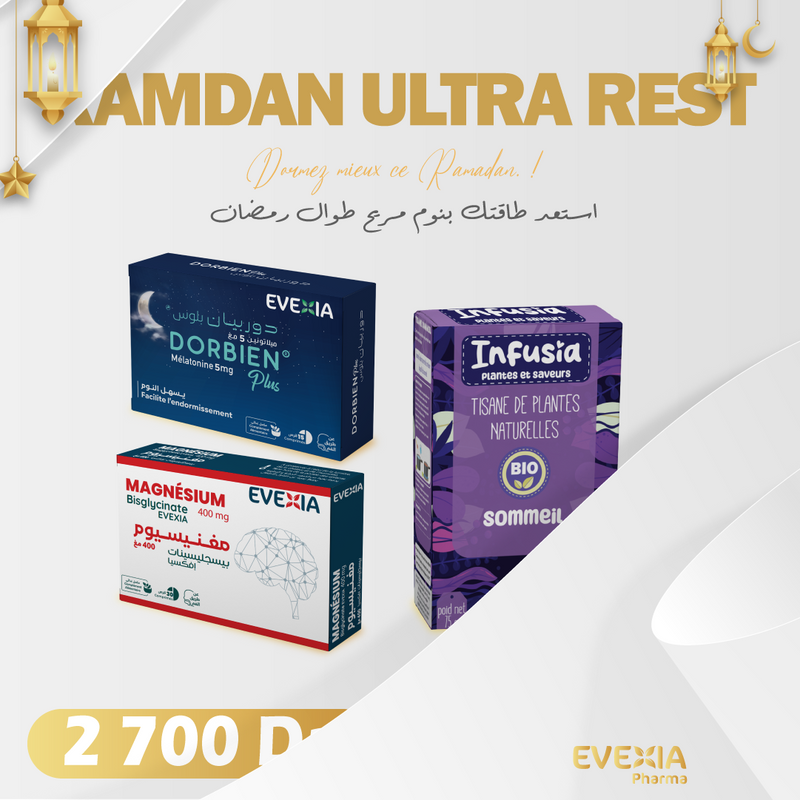 Pack Ultra Rest – Sommeil Profond & Relaxation, Magnésium & Infusion aux Plantes, Endormissement, Système Nerveux, Anti-Stress, Détente Musculaire, Adultes