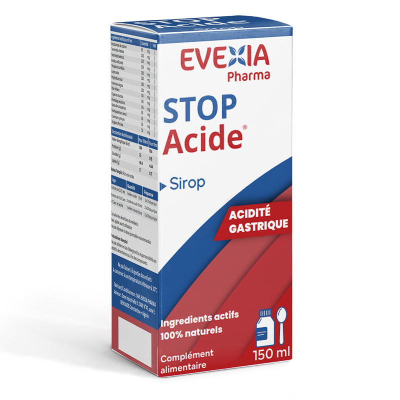 Sirop Stop Acide – Confort Gastrique & Digestion – Flacon, Bicarbonate de Sodium & Extraits de Plantes, Anti-Reflux, Brûlures d'Estomac, Remontées Acides, Adultes & Enfants