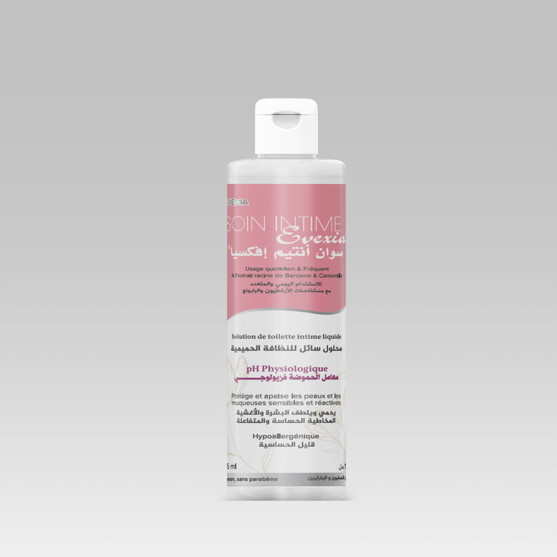 Soin Intime Evexia – Hygiène Douce pH Physiologique, Acide Lactique & Extrait de Camomille, Toilette Intime, Sans Savon, Hypoallergénique, Peaux Sensibles, Femme