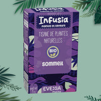 Infusia Sommeil – Tisane Endormissement & Nuit Calme, Citronnelle, Lavande & Camomille, Détente, Relaxation, Apaisante, Anti-Stress, Adultes, Infusion de Plantes