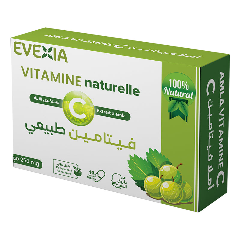 Vitamine C Naturelle Amla – Immunité & Antioxydant, Extrait d'Amla 500 mg, Vitamine C Naturelle, Bioflavonoïdes, Anti-Fatigue, Défenses Naturelles, Vitalité, Adultes